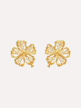 Oscar de la Renta Openwork Hibiscus Earrings