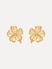 Oscar de la Renta Openwork Hibiscus Earrings