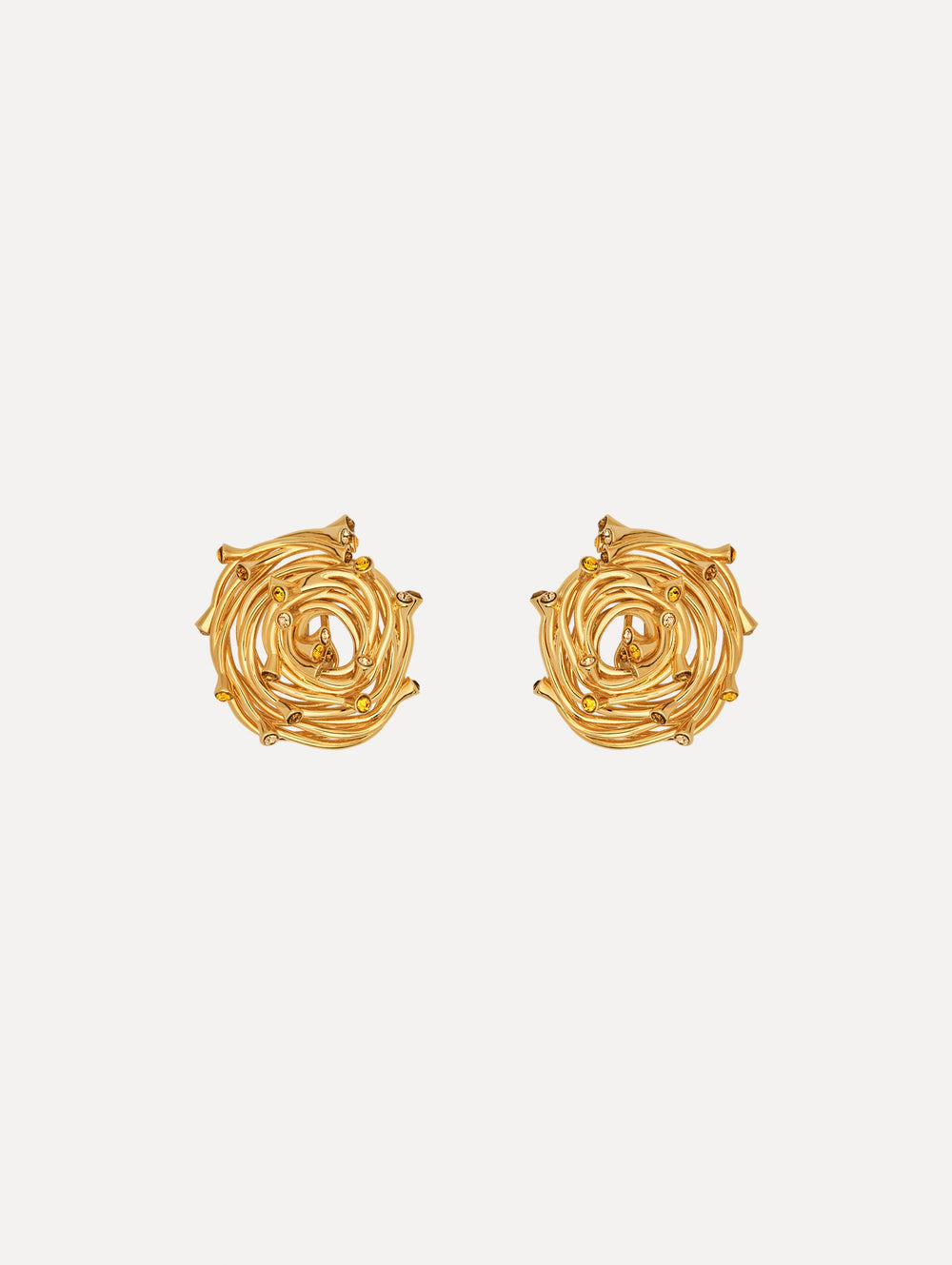 Oscar de la Renta Rhinestone Nest Earrings