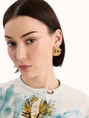 Oscar de la Renta Rhinestone Nest Earrings