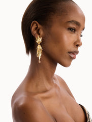 Oscar de la Renta Palm Leaf Earrings