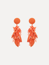 Oscar de la Renta Raffia Tassel Bouquet Clip-On Earrings