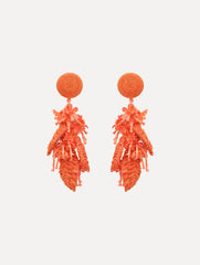 Oscar de la Renta Raffia Tassel Bouquet Clip-On Earrings
