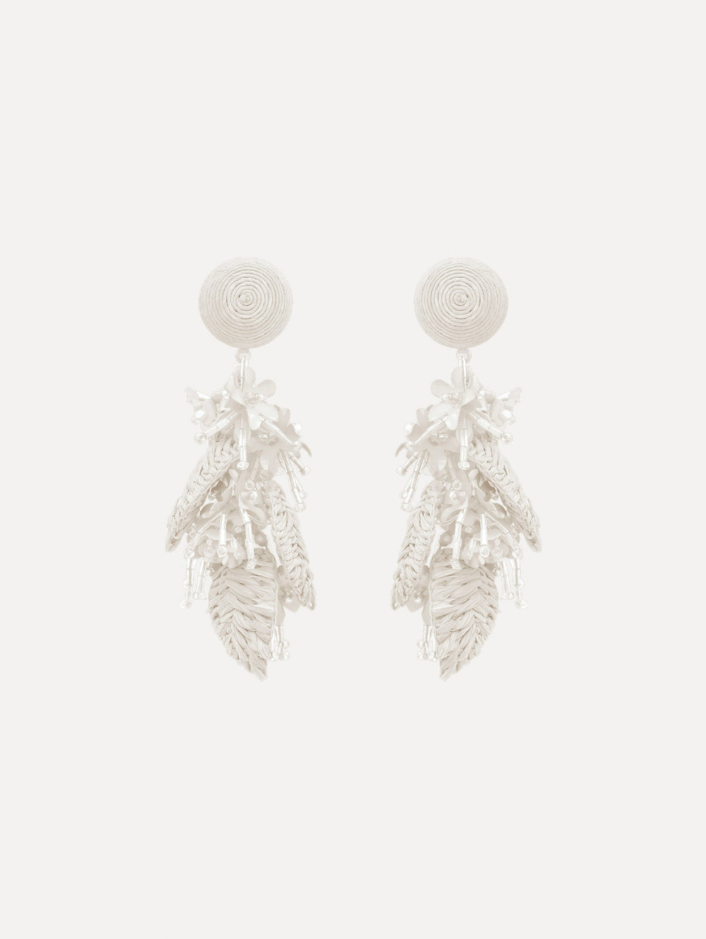 Oscar de la Renta Raffia Tassel Bouquet Clip-On Earrings