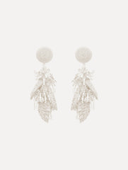 Oscar de la Renta Raffia Tassel Bouquet Clip-On Earrings