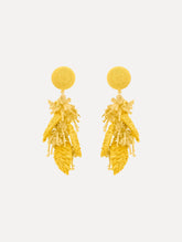 Oscar de la Renta Raffia Tassel Bouquet Clip-On Earrings