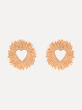 Oscar de la Renta Raffia Heart Earrings