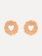 Oscar de la Renta Raffia Heart Earrings