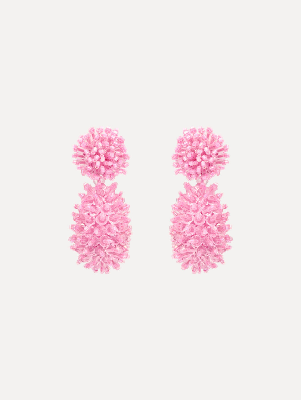 Oscar de la Renta Beaded Cluster Drop Earrings