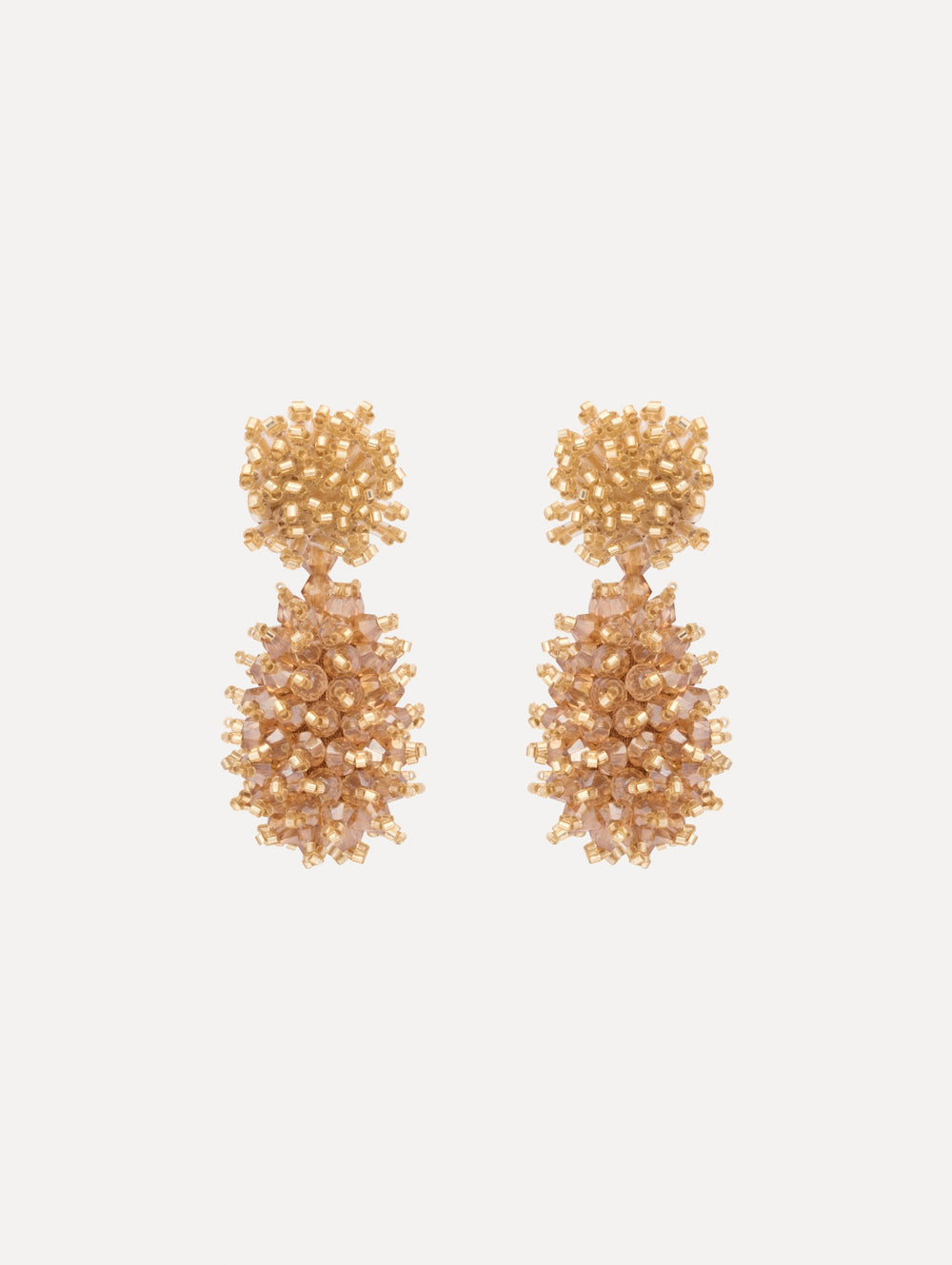Oscar de la Renta Beaded Cluster Drop Earrings