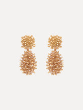 Oscar de la Renta Beaded Cluster Drop Earrings