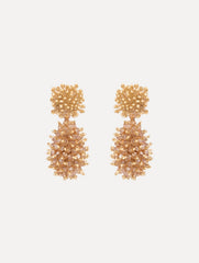 Oscar de la Renta Beaded Cluster Drop Earrings
