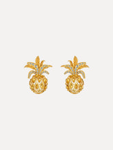 Oscar de la Renta Pineapple Pavé Clip-On Earrings