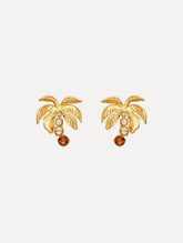 Oscar de la Renta Palm Tree Crystal Earrings
