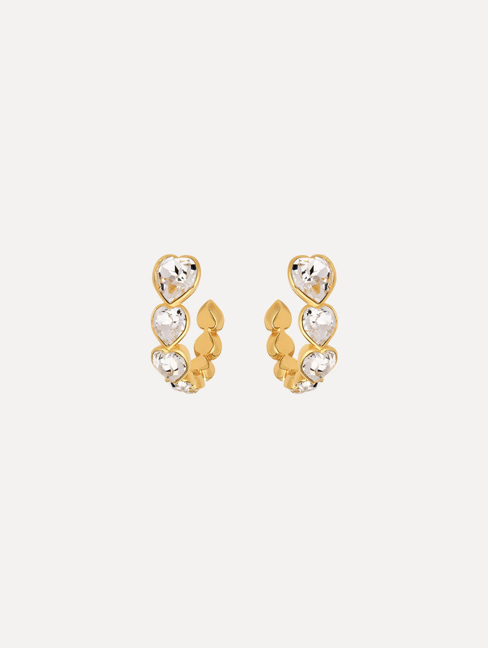 Oscar de la Renta Crystal Heart Hoop Earrings