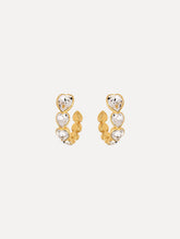 Oscar de la Renta Crystal Heart Hoop Earrings