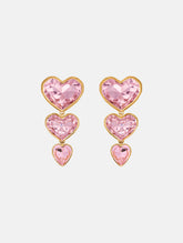 Oscar de la Renta Crystal Heart Drop Clip-On Earrings