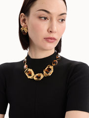 Oscar de la Renta Tortoise Stone Collar Necklace