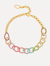 Oscar de la Renta Rhinestone Chain-Link Necklace
