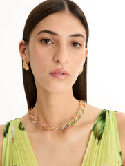 Oscar de la Renta Rhinestone Chain-Link Necklace