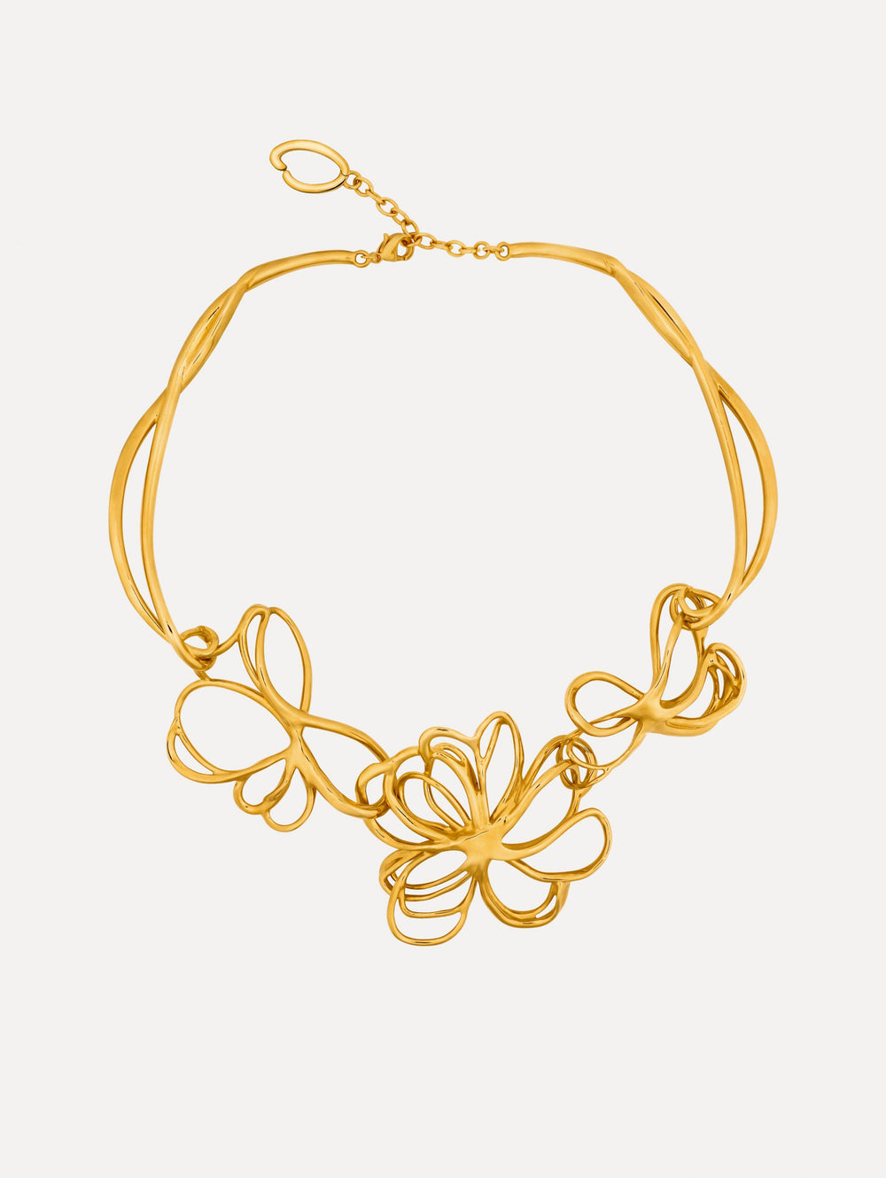 Oscar de la Renta Threaded Flower Necklace