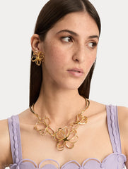 Oscar de la Renta Threaded Flower Necklace
