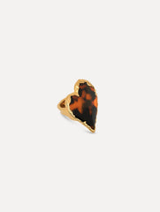Oscar de la Renta Tortoise Stone Heart Ring
