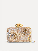 Oscar de la Renta Geometric Sequin Rosette Knot Minaudière