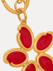 Oscar de la Renta Enamel O Flower Key Chain