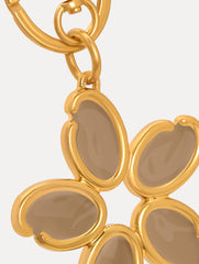 Oscar de la Renta Enamel O Flower Key Chain