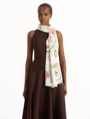 Oscar de la Renta Porcelain Flower Modal Cashmere Scarf