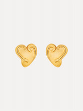 Oscar de la Renta Swirl Heart Clip-On Earrings