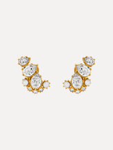 Oscar de la Renta Faceted Crystal Cuff Clip-On Earrings