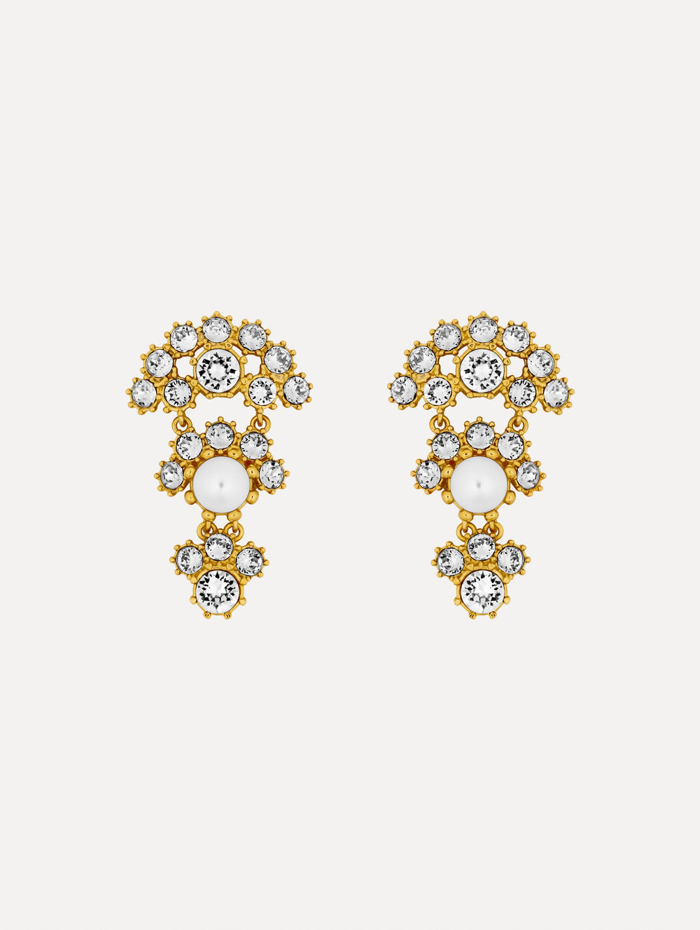 Oscar de la Renta Faceted Crystal Arch Drop Earrings