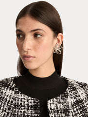 Oscar de la Renta Threaded Flower Earrings