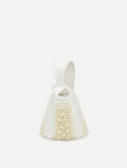 Oscar de la Renta Nano Pearl Embroidered O Handle Bag