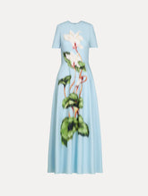 Oscar de la Renta Chiné Cyclamen Cotton Poplin Dress