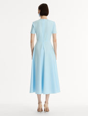 Oscar de la Renta Chiné Cyclamen Cotton Poplin Dress
