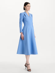 Oscar de la Renta Wool-Blend Long-Sleeve Dress