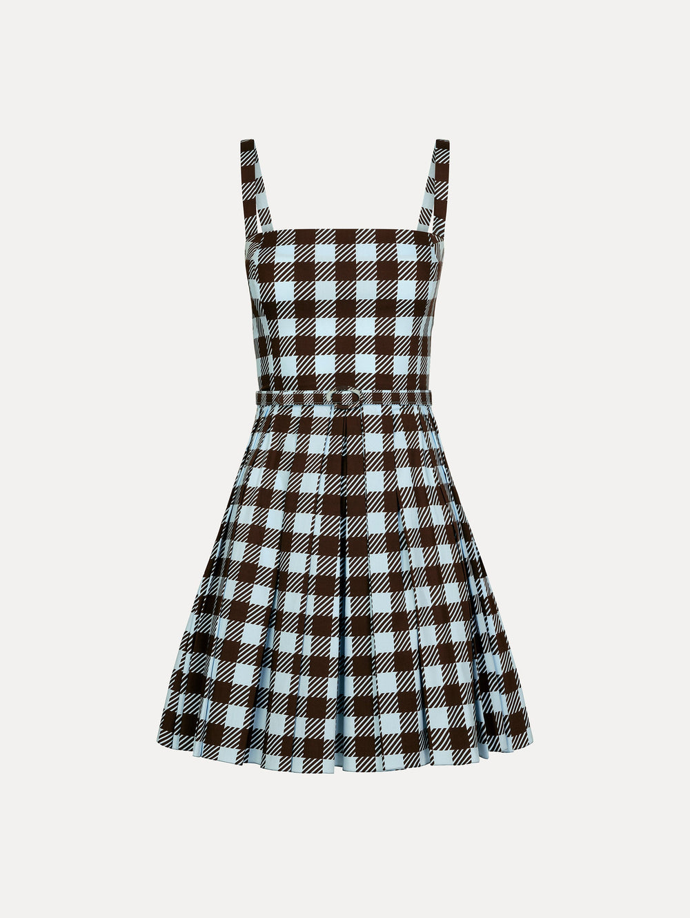 Oscar de la Renta Gingham Cotton Poplin Sleeveless Dress