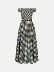 Oscar de la Renta Gingham Cotton Poplin Dress