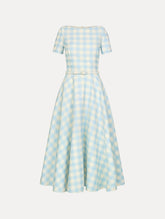 Oscar de la Renta Gingham Wool-Blend Dress