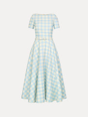 Oscar de la Renta Gingham Wool-Blend Dress