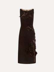Oscar de la Renta Porcelain Flower Cutout Dress