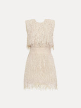 Oscar de la Renta Pearl Fringe Cocktail Dress