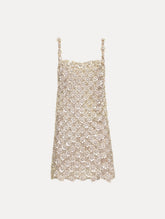 Oscar de la Renta Mother of Pearl Embroidered Shift Dress