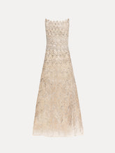Oscar de la Renta Crystal Wave Embroidered Dress