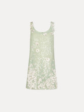 Oscar de la Renta Foxglove Embroidered Sequin Tulle Shift Dress