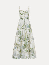 Oscar de la Renta Porcelain Flower Guipure Cocktail Dress