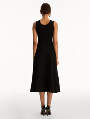Oscar de la Renta Foxglove Sequin Embroidered Knit Dress